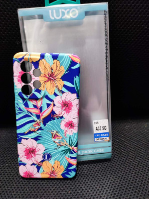    Луксозен силиконов гръб ТПУ LUXO PHOSPHORESCENT CASE за Samsung Galaxy A33 5G A336F розови цветя и птичка